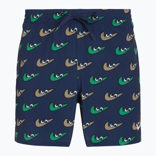 Férfi Nike Multi Print 5" Volley úszónadrág éjfekete tengerészkék