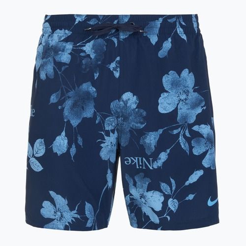 Férfi Nike Fine Floral 7" Volley úszónadrág éjfekete tengerészkék