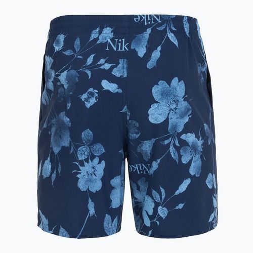Férfi Nike Fine Floral 7" Volley úszónadrág éjfekete tengerészkék