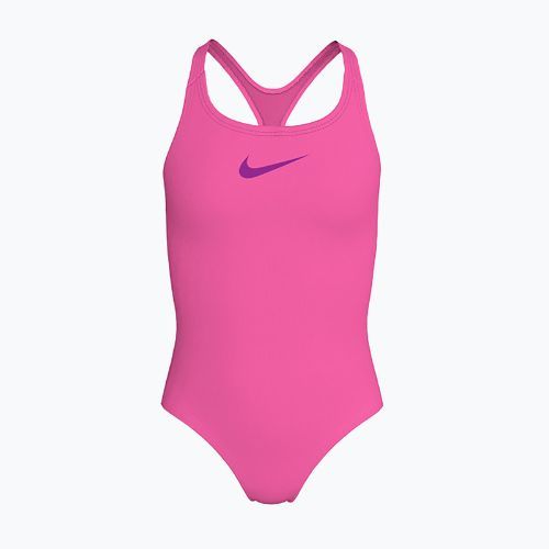 Nike Essential Racerback hyber rózsaszínű egyrészes gyermek fürdőruha