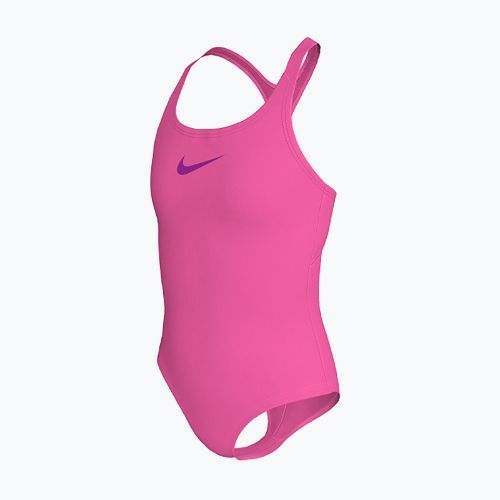 Nike Essential Racerback hyber rózsaszínű egyrészes gyermek fürdőruha