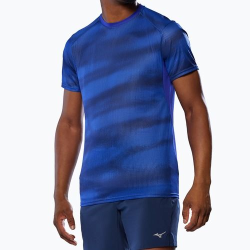 Férfi futópóló Mizuno DryAeroFlow Graphic Tee reflex kék
