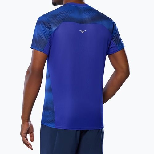 Férfi futópóló Mizuno DryAeroFlow Graphic Tee reflex kék