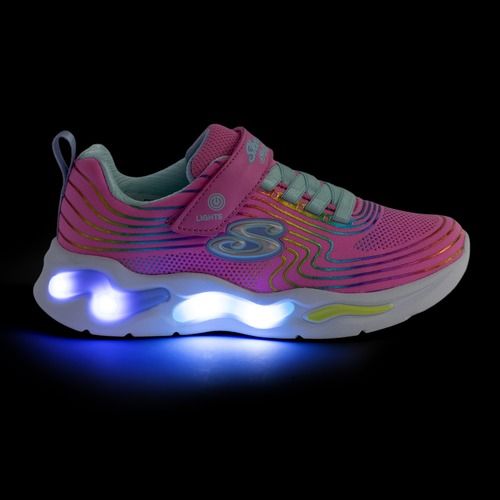 SKECHERS gyermek cipő S-Lights Wavy Beams rózsaszín/multi