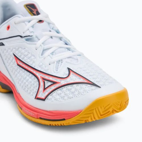 Mizuno Wave Exceed Tour 6 CC teniszcipő fehér/baritonkék/tüzes korall 2