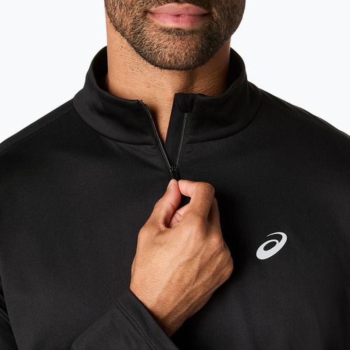 Férfi ASICS Core Half Zip téli teljesítményű futó pulóver fekete