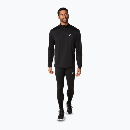 Férfi ASICS Core Half Zip téli teljesítményű futó pulóver fekete