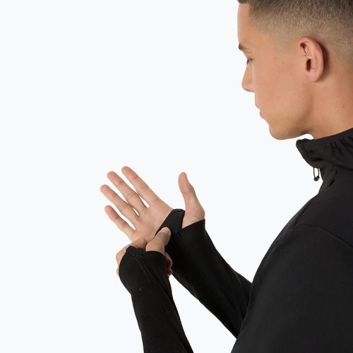 Férfi ASICS Road Winter Hoodie teljesítmény fekete futó melegítőfelső