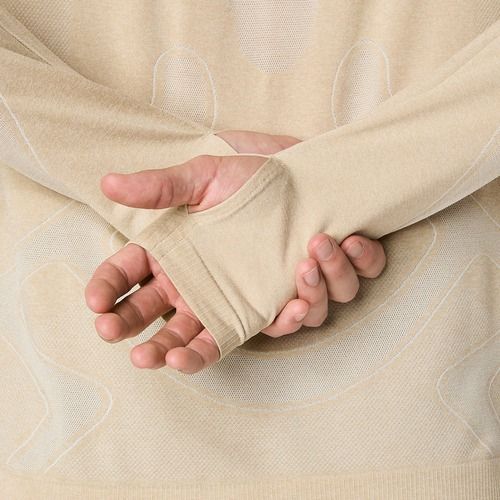 Férfi ASICS Road Seamless LS krémszínű hosszú ujjú futócipő