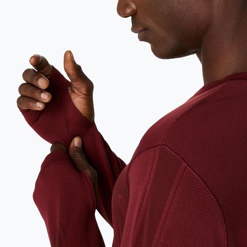 Férfi ASICS Road Seamless LS sötétvörös planet futó hosszú ujjú ruha