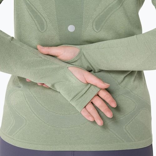 Női ASICS Road Seamless LS futó hosszú ujjú emlékmű kék/suttogó zöld