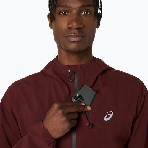 Férfi ASICS Metarun vízálló sötétvörös planet futódzseki