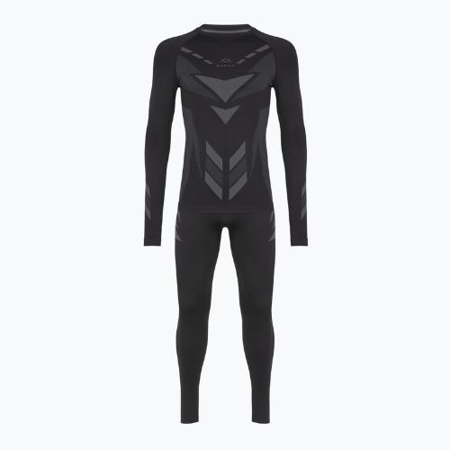 Férfi KADVA ALPINESTEP THERMO LIGHT PLUS varrás nélküli fekete thermoaktív fehérnemű szett