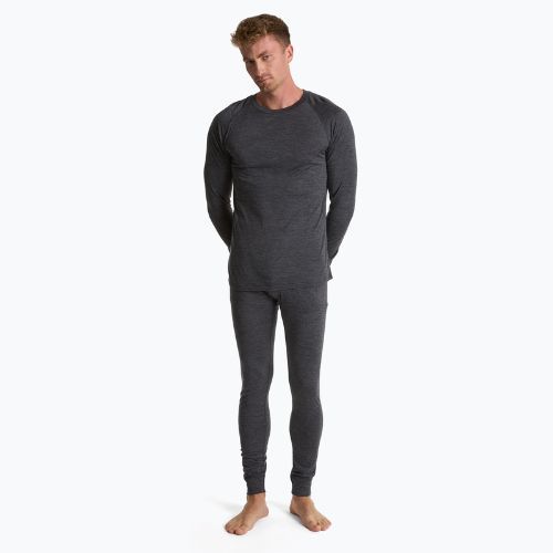 Férfi 100% WOOLCANO MERINO termikus melegítő pulóver TOP0538 szürke