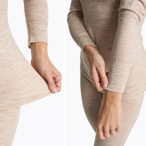 Női WOOLCANO Merino 100% SET0543 thermo fehérnemű szett bézs