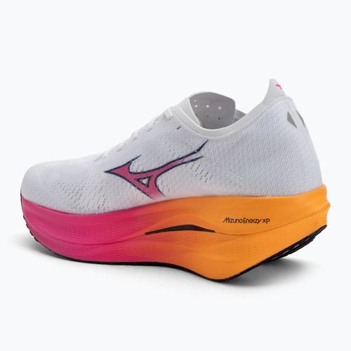 Mizuno Wave Rebellion Pro 3 futócipő fehér/rózsaszín tetra/tang narancssárga