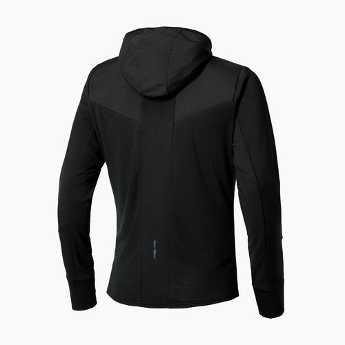 Férfi Mizuno Warmalite Hybrid Full Zip kapucnis futó dzseki fekete