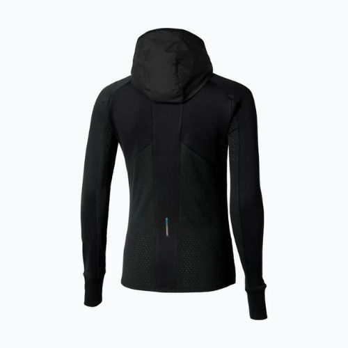 Női futó dzseki Mizuno Active Warm Hybrid Full Zip kapucnis dzseki fekete