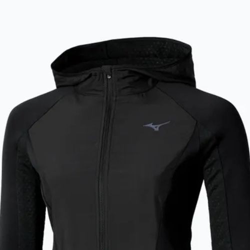 Női futó dzseki Mizuno Active Warm Hybrid Full Zip kapucnis dzseki fekete