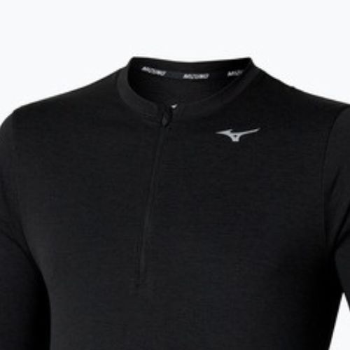 Férfi futó hosszú ujjú Mizuno Core Impulse Half Zip Tee fekete
