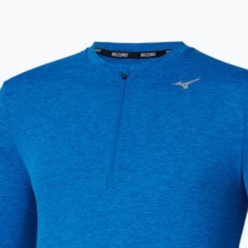 Férfi futó hosszú ujjú Mizuno Core Impulse Half Zip Tee hercegnő kék