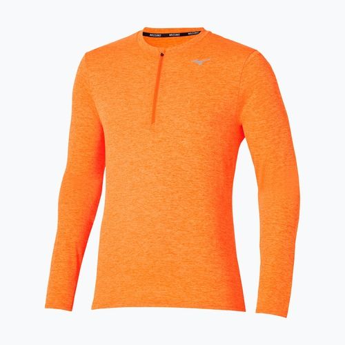 Férfi Mizuno Core Impulse Half Zip Tee tangelo futás hosszú ujjú ruha