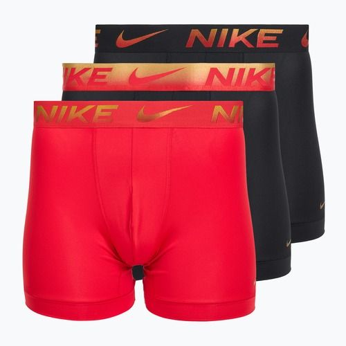 Férfi boxeralsó Nike Dri-Fit Essential Micro Boxer Brief 3 pár egyetemi piros/fekete/fekete metál grdient wb