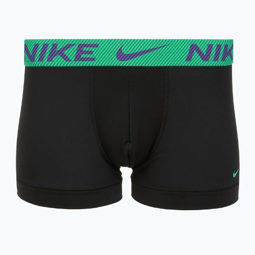 Férfi boxeralsó Nike Dri-Fit Essential Micro Trunk 3 pár fekete zöld sokk/vadlila/fekete szöveg wb