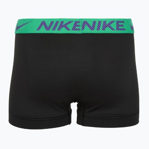 Férfi boxeralsó Nike Dri-Fit Essential Micro Trunk 3 pár fekete zöld sokk/vadlila/fekete szöveg wb