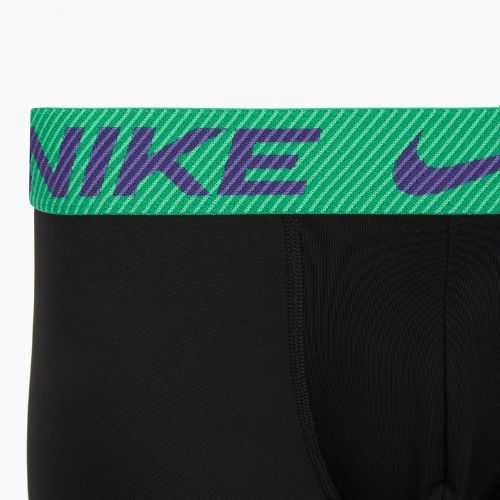 Férfi boxeralsó Nike Dri-Fit Essential Micro Trunk 3 pár fekete zöld sokk/vadlila/fekete szöveg wb
