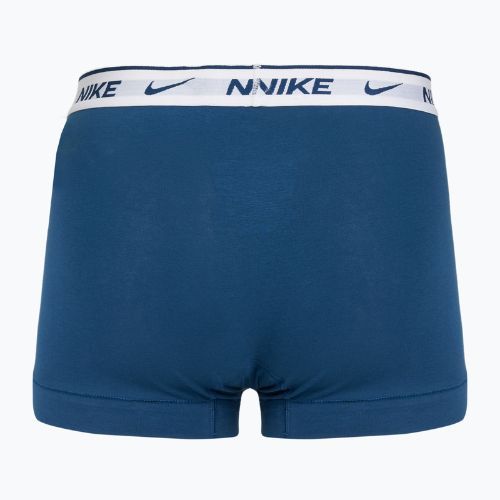 Férfi boxeralsó Nike Everyday Cotton Stretch Trunk 3 pár világos hadseregkék/kék erő/fehér derékszíjjal