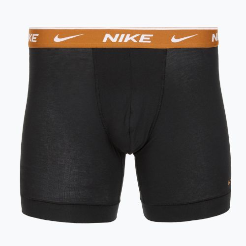 Férfi Nike Everyday Cotton Stretch boxeralsó 3 pár fekete light crimsn/desrt okkersárga/fekete derékszíjjal