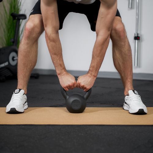 TREXO 12 kg fekete öntöttvas kettlebell