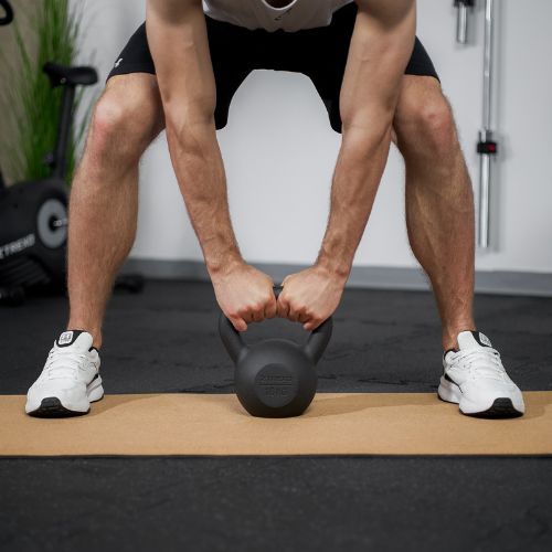 TREXO 16 kg fekete öntöttvas kettlebell