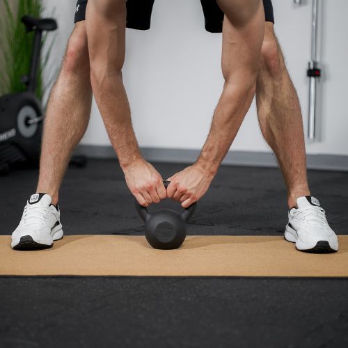TREXO 8kg fekete öntöttvas kettlebell