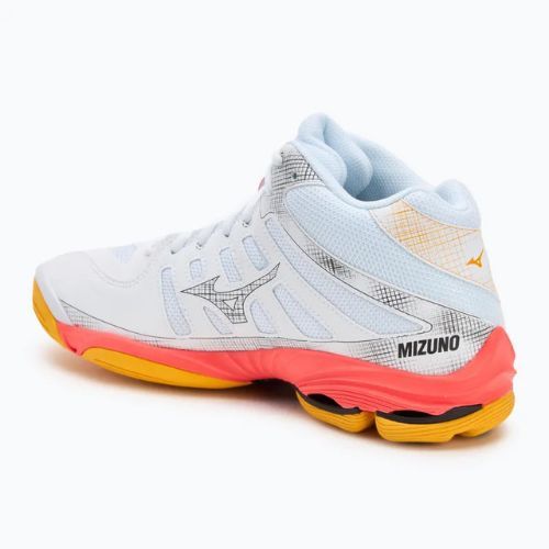 Röplabda cipő Mizuno Wave Voltage 2 Mid fehér/tüzes korall 2/citrus