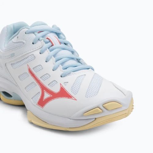 Női röplabda cipő Mizuno Wave Voltage 2 fehér/calypso coral/pale banán