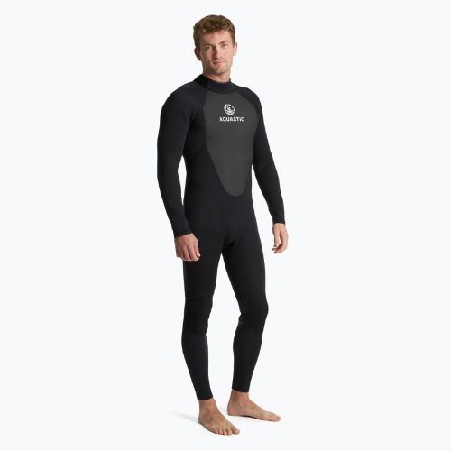 Férfi szörfös neoprénruha AQUASTIC 4/3 mm-es neoprén WAVEY black