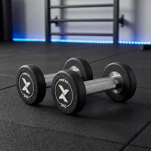 Gumírozott öntöttvas kézisúlyzó XTREXO Pro 2 kg black