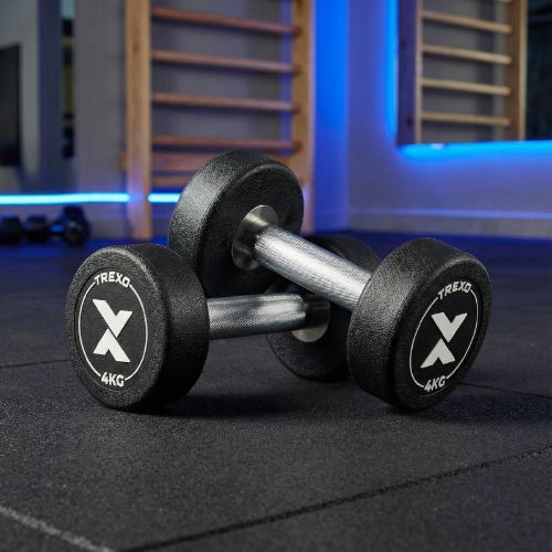 Gumírozott öntöttvas kézisúlyzó XTREXO Pro 4 kg black