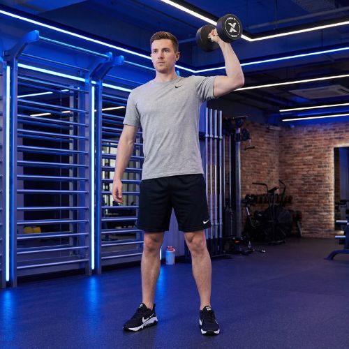 Gumírozott öntöttvas kézisúlyzó XTREXO Pro 16 kg black