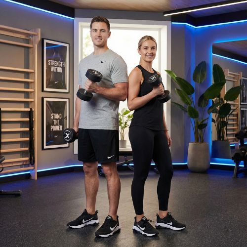 Gumírozott öntöttvas kézisúlyzó XTREXO Pro 20 kg black