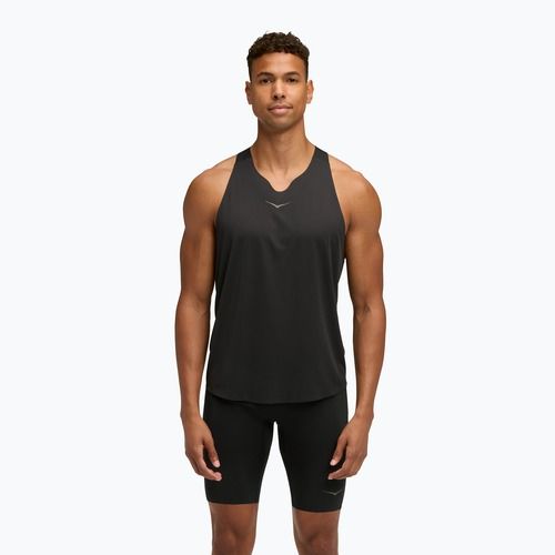 Férfi futópóló HOKA Race Singlet hoka fekete