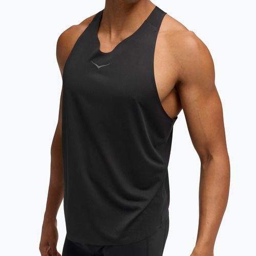 Férfi futópóló HOKA Race Singlet hoka fekete