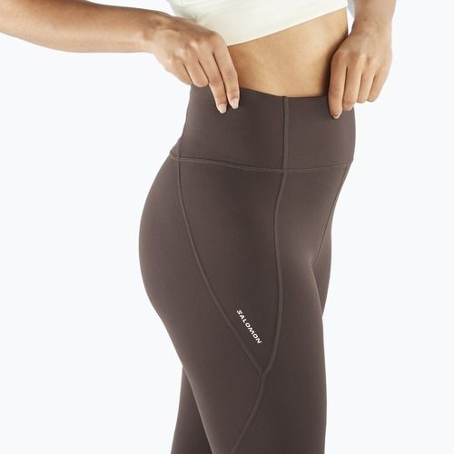 Női futó leggings Salomon SHAKEout Bliss 25" kávébabszínű
