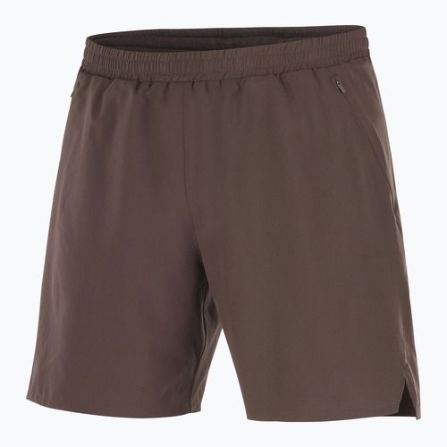Férfi futó rövidnadrág Salomon Shakeout C 2IN1 7" coffee bean