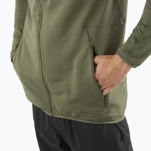 Férfi túrapulóver Salomon Essential Lightwarm Full Zip szőlőlevél