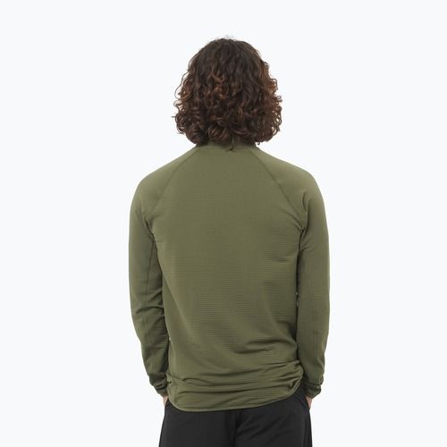 Férfi túrapulóver Salomon Essential Lightwarm Full Zip szőlőlevél