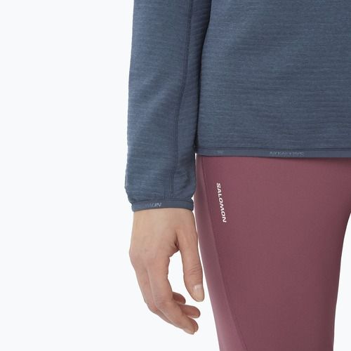 Női túrafelső Salomon Essential Lightwarm Half Zip blue night