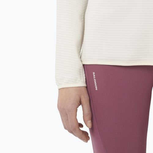 Női túrapulóver Salomon Essential Lightwarm Half Zip whisper white